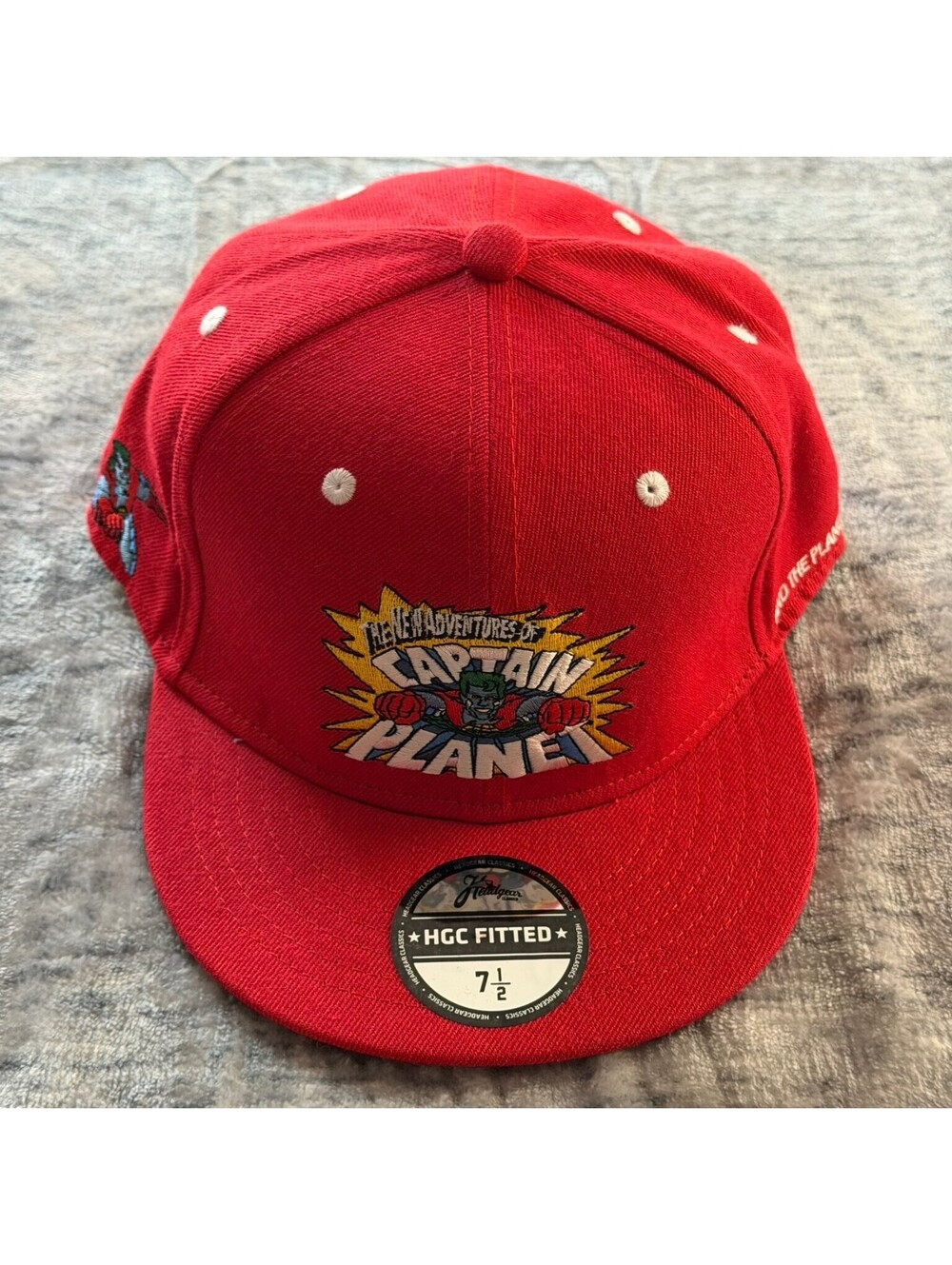 Headgear Classics Captain Planet Hat Fitted Baseball Cap Men's 7 1/2 Red